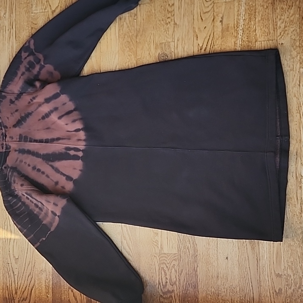 (S) Hatley Black & Brown Tie Dye Crew Neck Sweater Dress Comfy Loungewear Soft - Picture 9 of 9
